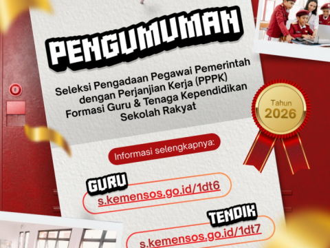 Seleksi PPPK Formasi Guru & Tenaga Kependidikan Sekolah Rakyat 2026.