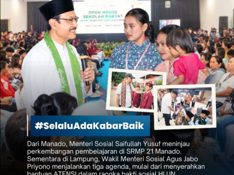 Menteri Sosial Saifullah Yusuf Tinjau Perkembangan Pembelajaran Si SRMP 21 Manado